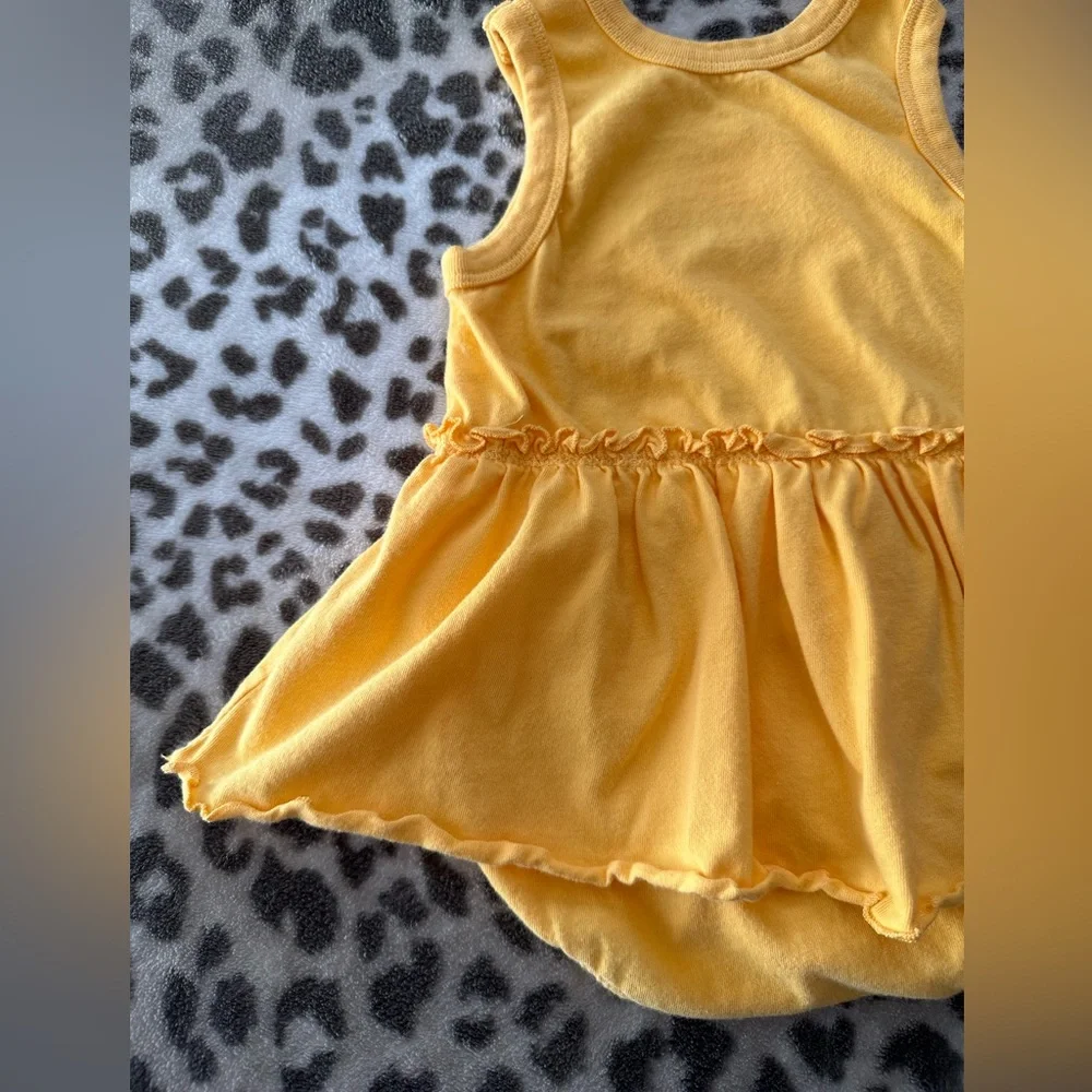 The Children’s Place Graphic Bodysuit Dress in Mango Orange Yellow Size 12 mos
